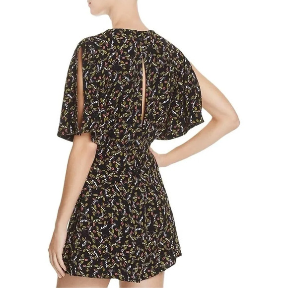 Free People Meet Virginia V-Neck Printed Romper Black Combo Size M Boho Chic - Picture 2 of 12